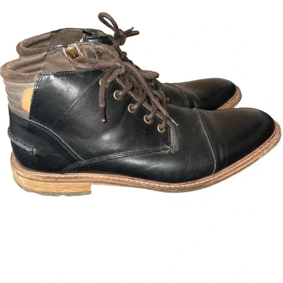 Bull Boxer Mens Holten Dark Leather Chukka Boots US Size 12 Black Dark Brown - Picture 8 of 11